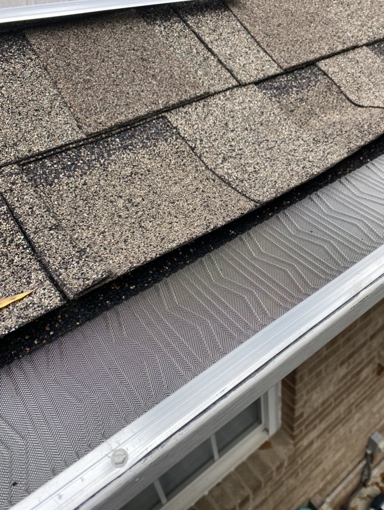 White home patio and gutter corner detail