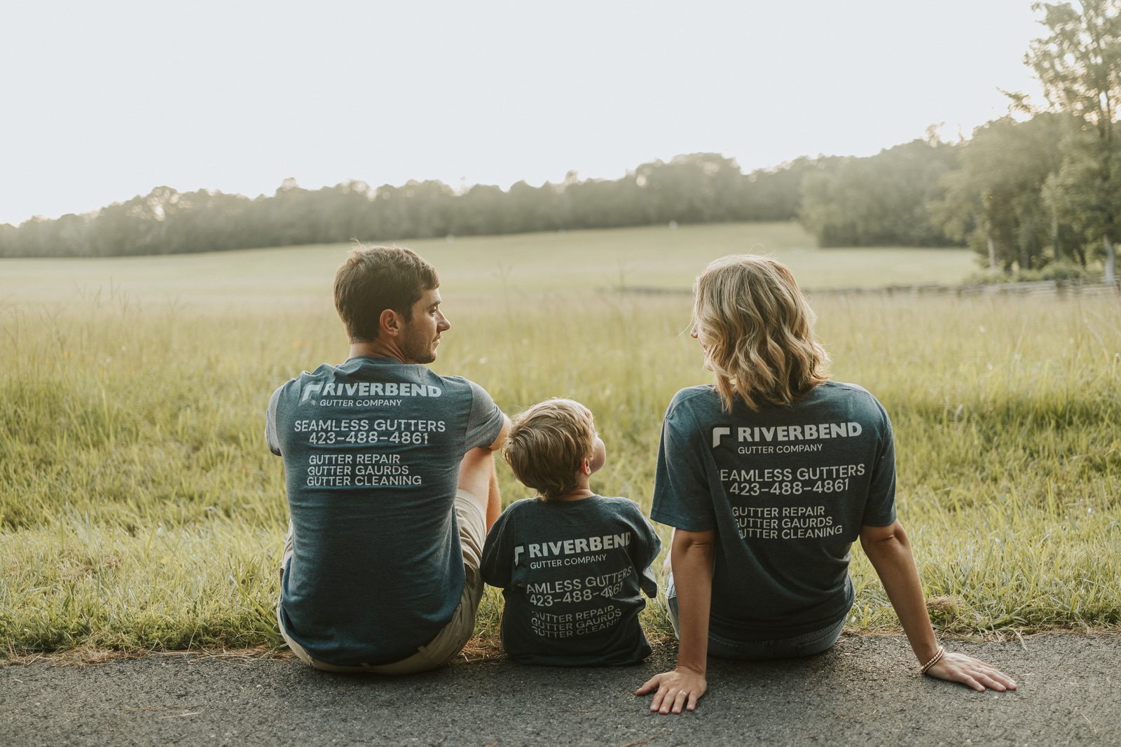 The Casteel family — owners of Riverbend Gutter Company